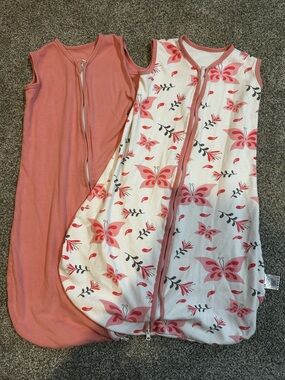 Baby Sleeveless Sleep Sack bundle- Pink and Butterfly Design